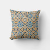 Geometric Moroccan Tile & Orange Pattern クッション (正面)