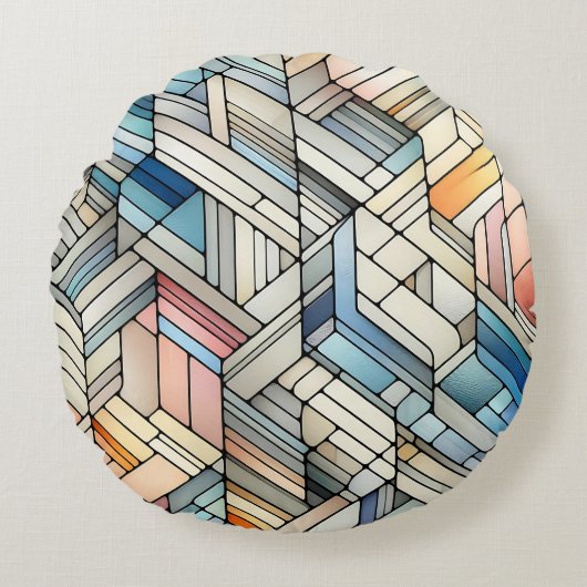 Geometric Mosaic ラウンドクッション (正面)