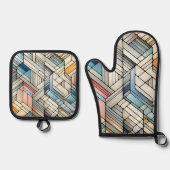 Geometric Mosaic 鍋つかみ&鍋敷きセット (正面)