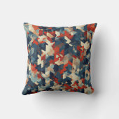 Geometric Mosaic in Blue and Red クッション (裏面)