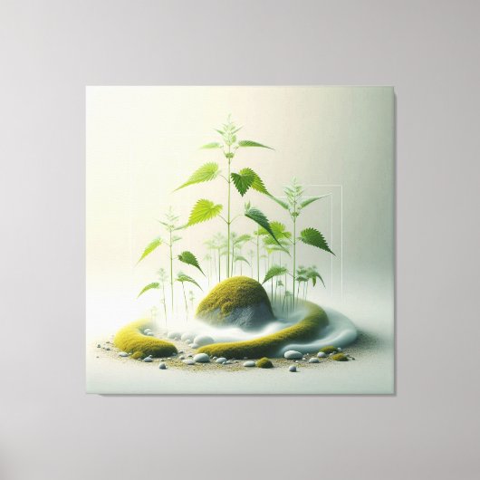 Geometric Moss Garden キャンバスプリント (正面)