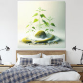 Geometric Moss Garden キャンバスプリント (インサイチュ (寝室))