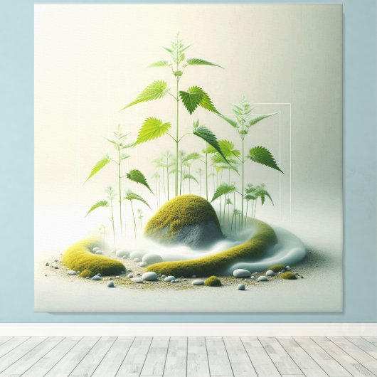 Geometric Moss Garden キャンバスプリント (インサイチュ (ウッドフロア))