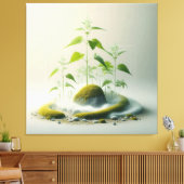 Geometric Moss Garden キャンバスプリント (インサイチュ (リビング))