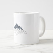 Geometric Mountain Outline Personalized Family Nam ジャンボコーヒーマグカップ (正面右)