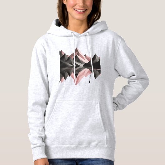 Geometric Mountain Scene – Women’s Hoodie パーカ (正面)