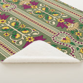 Geometric Mughal Paisley pattern on green backgrou シェルパブランケット (3/4)