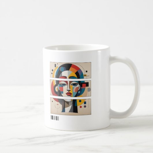 Geometric Muse – Abstract Face Mug コーヒーマグカップ (右)