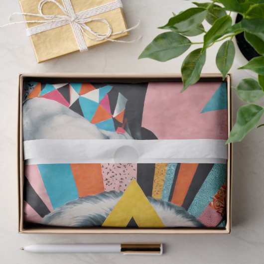 Geometric Muse – Modern Pop Art Woman Decoupage 薄葉紙 (ギフト)