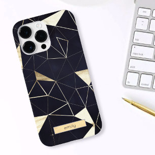 Geometric Navy モダン +金ゴールドiPhone / iPadケース Case-Mate iPhone 14 Pro Maxケース