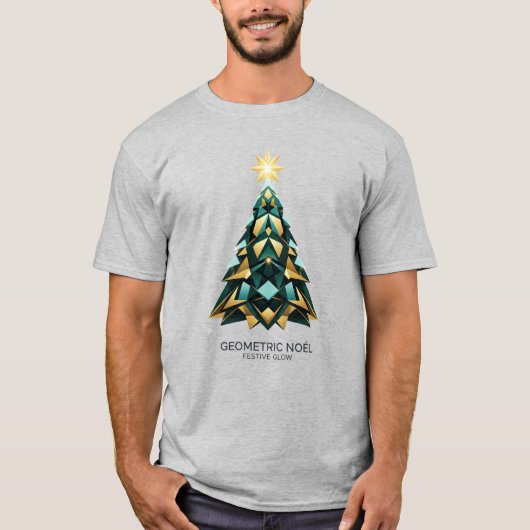 Geometric Noël Festive Glow Christmas Apparel Tシャツ (正面)