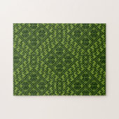 Geometric nordic pattern in green ジグソーパズル (横)