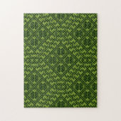Geometric nordic pattern in green  ジグソーパズル (縦)