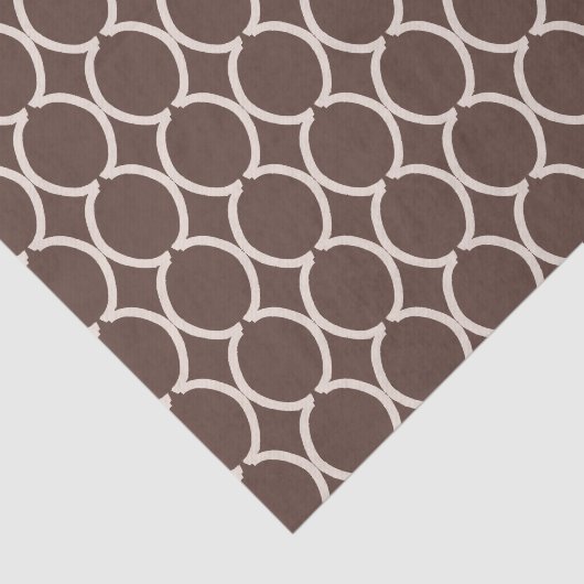 Geometric Ogee Lattice Chocolate Brown 薄葉紙 (詳細)