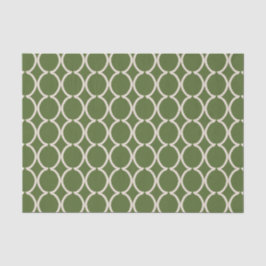 Geometric Ogee Lattice Olive Green 薄葉紙