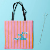 Geometric, Orange-Pink, Appreciative Message トートバッグ