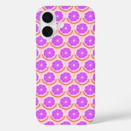 Geometric Orange Slices Pink Lemonade iPhone 16ケース