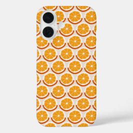 Geometric Orange Slices Warm Retro iPhone 16ケース