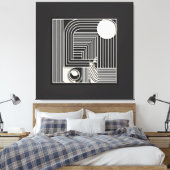 Geometric Orbit Lines キャンバスプリント (インサイチュ (寝室))