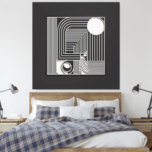 Geometric Orbit Lines キャンバスプリント (インサイチュ (寝室))