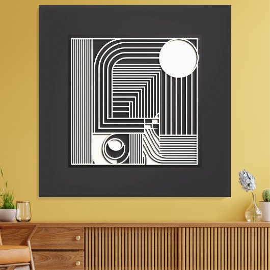 Geometric Orbit Lines キャンバスプリント (インサイチュ (リビング))