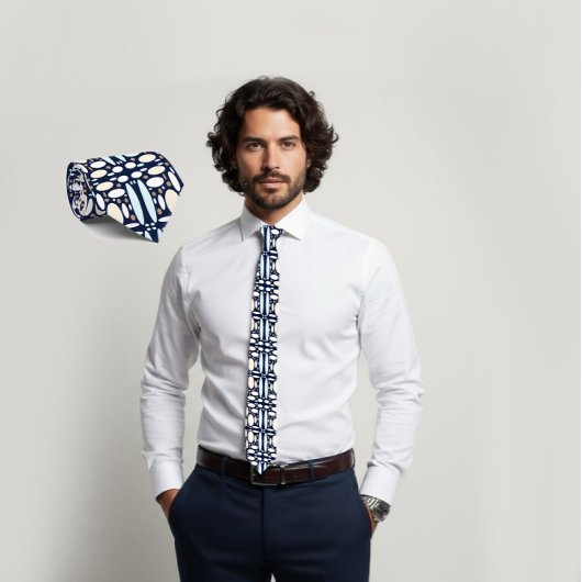 Geometric Oval Pattern Tie ネクタイ