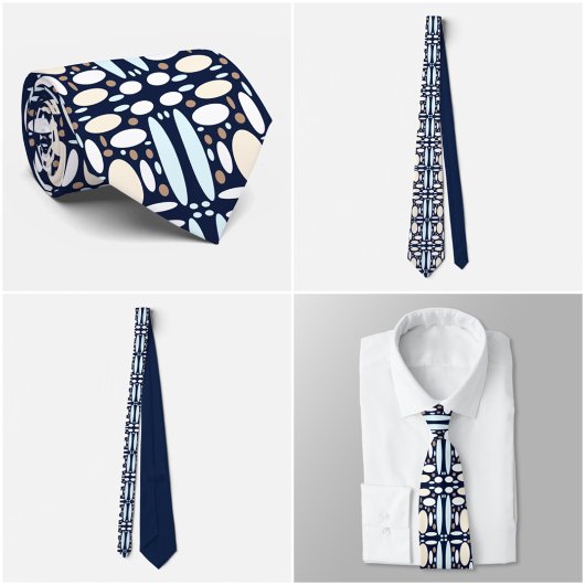 Geometric Oval Pattern Tie ネクタイ