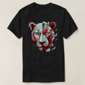 Geometric Panther Split Face | Modern Art Tシャツ (デザイン正面)