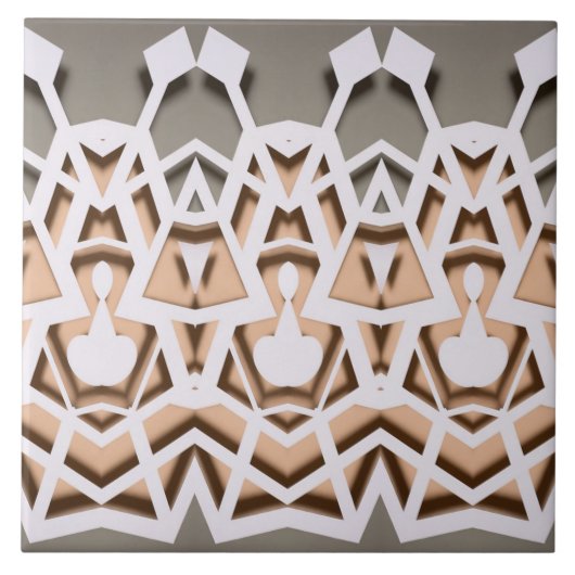 Geometric Paper-Cut Symmetry Pattern タイル (正面)