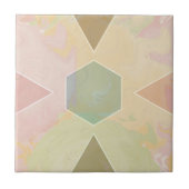 Geometric Pastel Marble Beige タイル (正面)