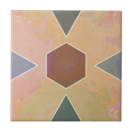 Geometric Pastel Marble Earthy タイル