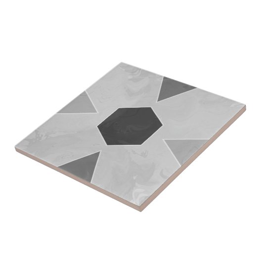 Geometric Pastel Marble Gray タイル (側面)