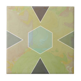 Geometric Pastel Marble Olive Green タイル