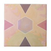 Geometric Pastel Marble Peach タイル (正面)