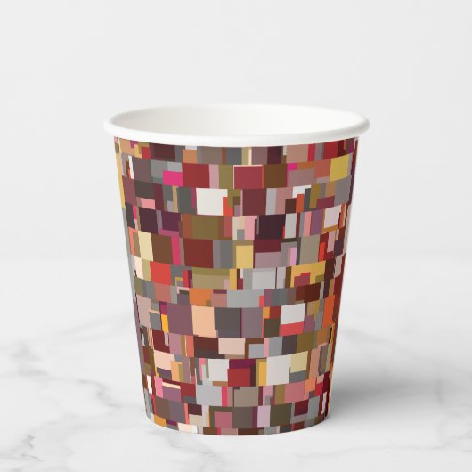 Geometric Patchwork Mosaic Pattern 紙コップ (裏面)
