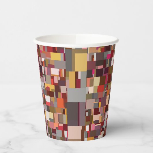 Geometric Patchwork Mosaic Pattern 紙コップ (左)