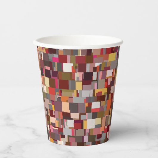 Geometric Patchwork Mosaic Pattern 紙コップ (正面)