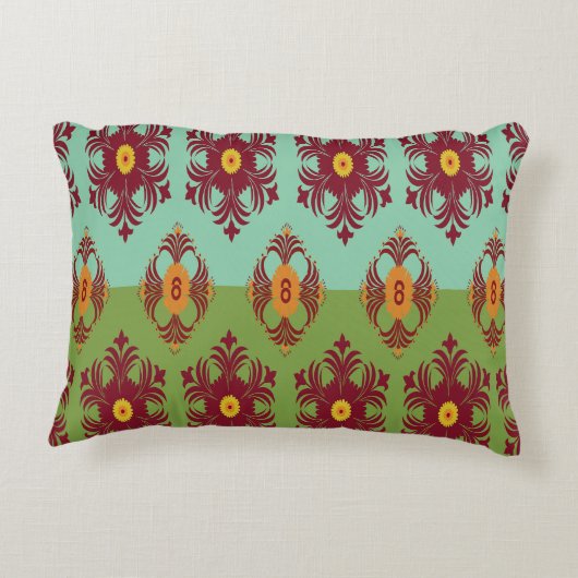 Geometric Patchwork Throw Pillow – Modern Purple C アクセントクッション (裏面)