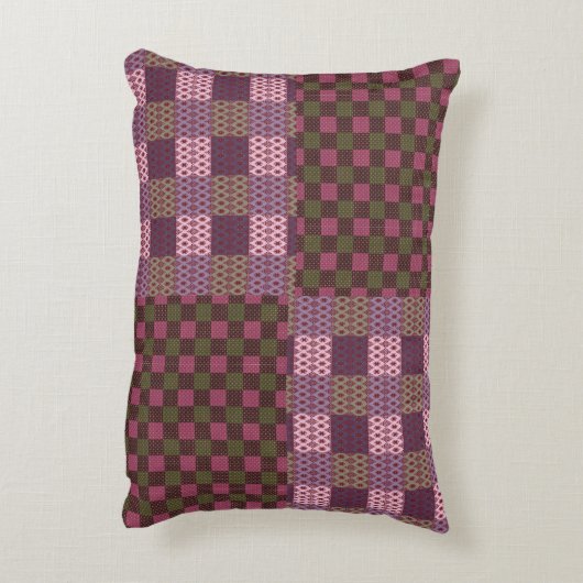 Geometric Patchwork Throw Pillow – Modern Purple C アクセントクッション (裏面(縦))