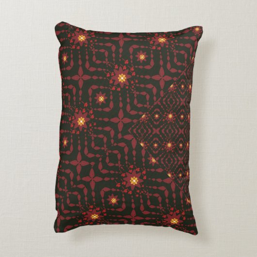 Geometric Patchwork Throw Pillow – Modern Purple C アクセントクッション (裏面(縦))
