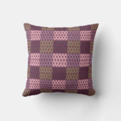 Geometric Patchwork Throw Pillow – Modern Purple C クッション (裏面)