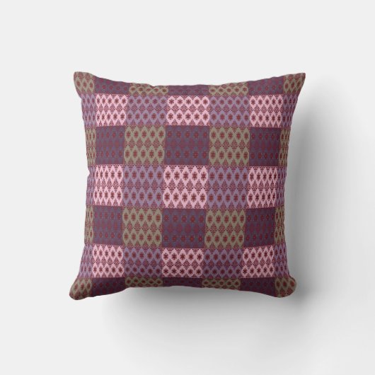 Geometric Patchwork Throw Pillow – Modern Purple C クッション (裏面)