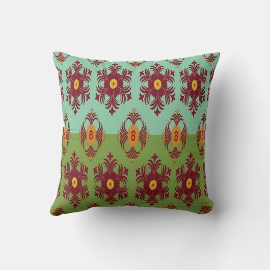 Geometric Patchwork Throw Pillow – Modern Purple C クッション (裏面)