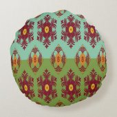 Geometric Patchwork Throw Pillow – Modern Purple C ラウンドクッション (裏面)