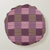 Geometric Patchwork Throw Pillow – Modern Purple C ラウンドクッション (裏面)