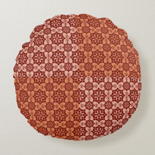 Geometric Patchwork Throw Pillow – Modern Purple C ラウンドクッション (正面)