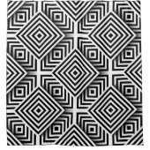 Geometric pattern. Black and white. Squares and st シャワーカーテン (正面)