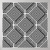 Geometric pattern. Black and white. Squares and st ポスター (正面)