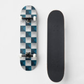 Geometric Pattern Blue Silver Skateboard スケートボード (正面)