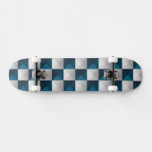 Geometric Pattern Blue Silver Skateboard スケートボード (横)